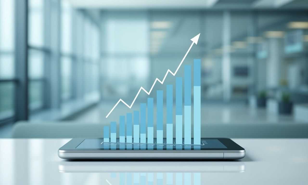 S&P500の成長をイメージしたデジタルグラフ