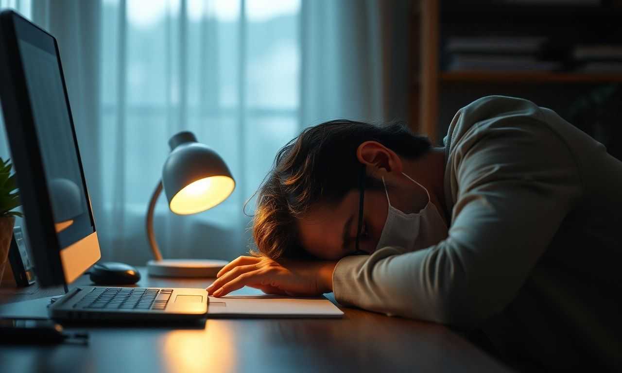 疲れ果てて休息をとる人のイメージ