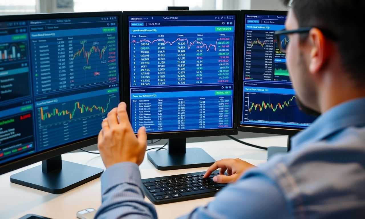 投資の比較検討をする様子