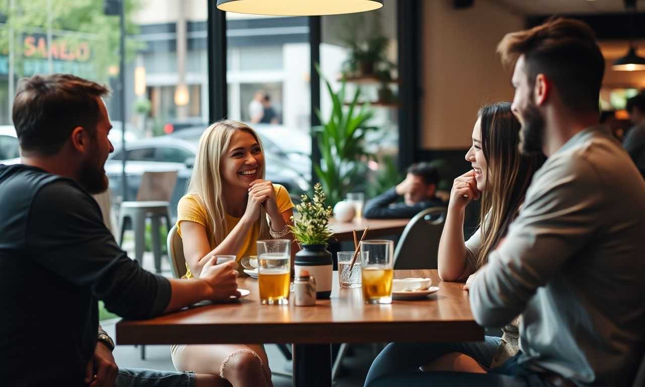 友人との楽しい会話風景