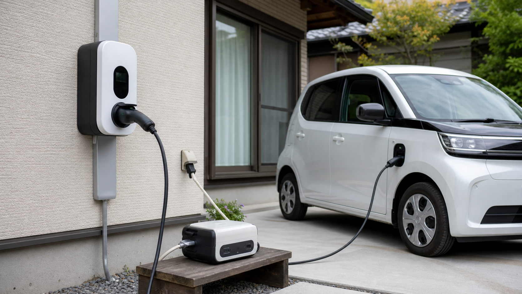 EMTA軽EVの充電と給電機能を確認するイメージ