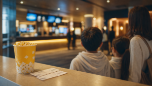 ちいかわ映画館マナーCMを見に行く前の映画館ロビーのイメージ