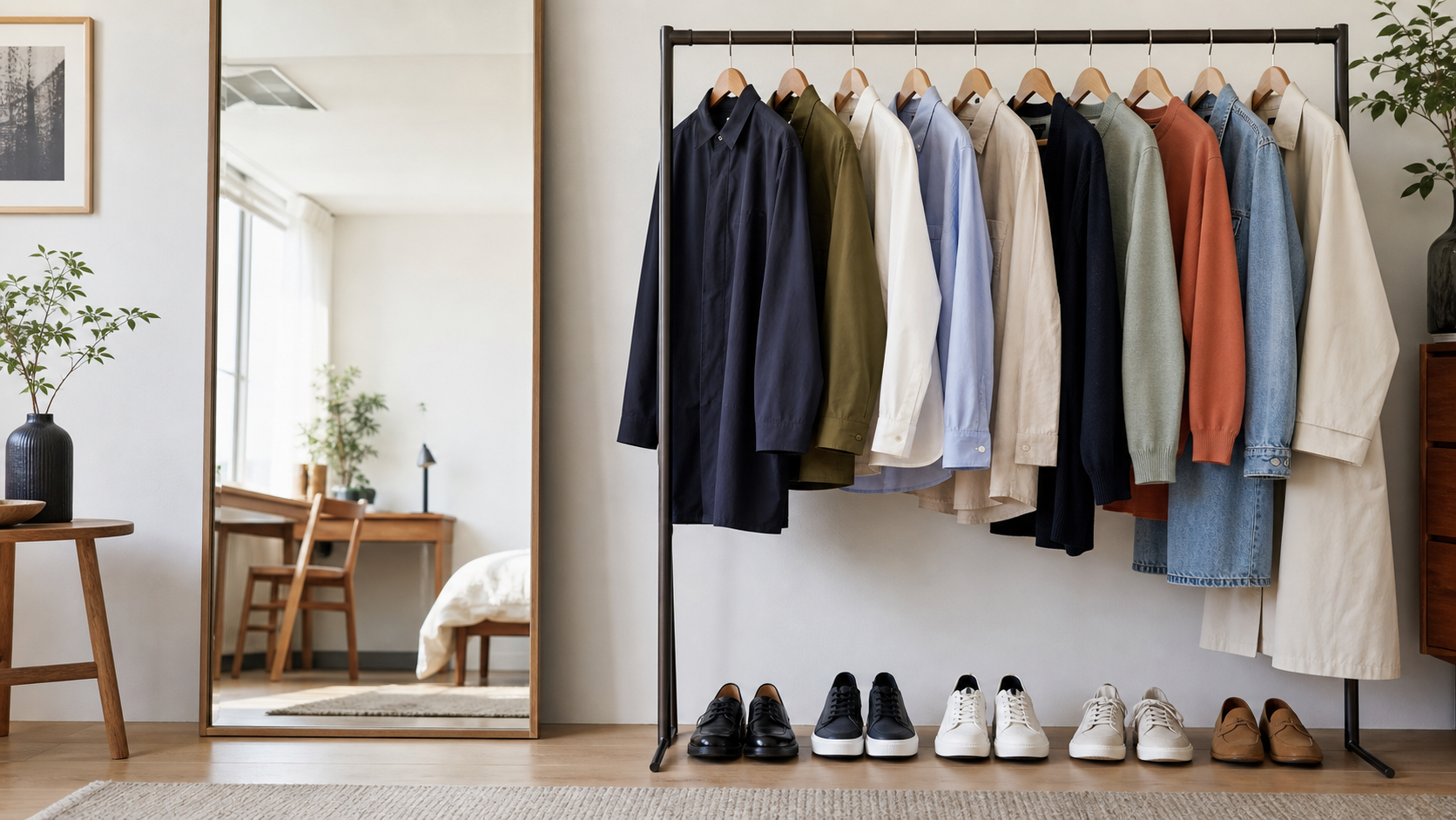 ファッションのレス化とは何かを示す服の境界が薄れるイメージ