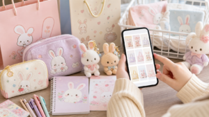 ウサハナグッズを探すパステル雑貨のイメージ