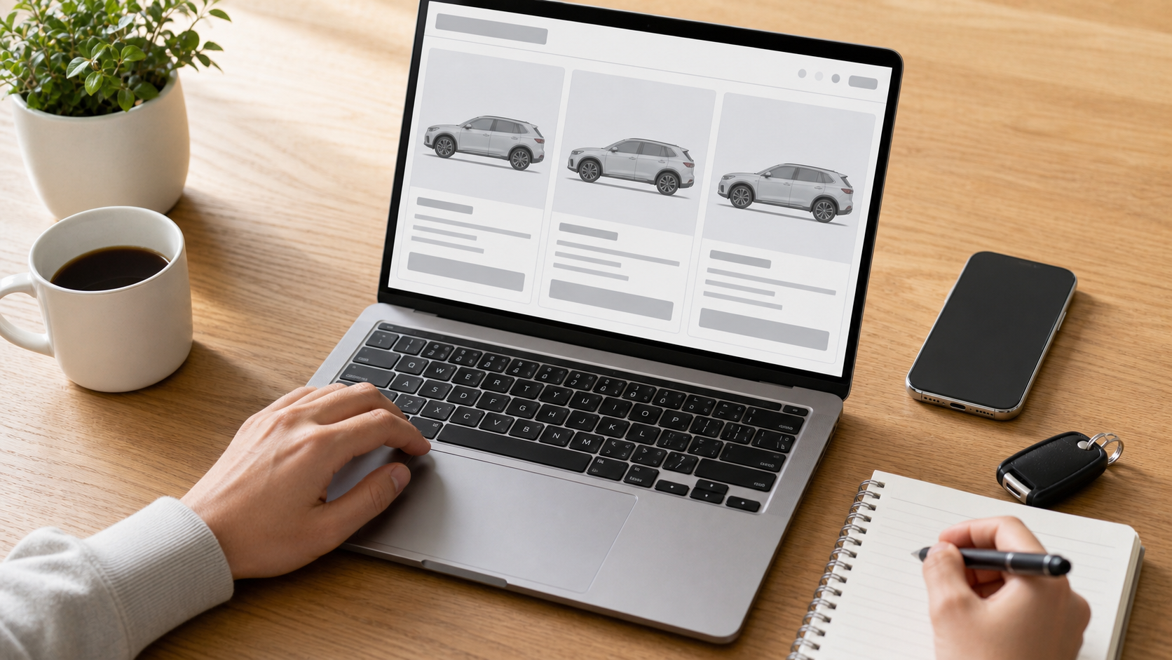 車種や値段を比較して確認するイメージ
