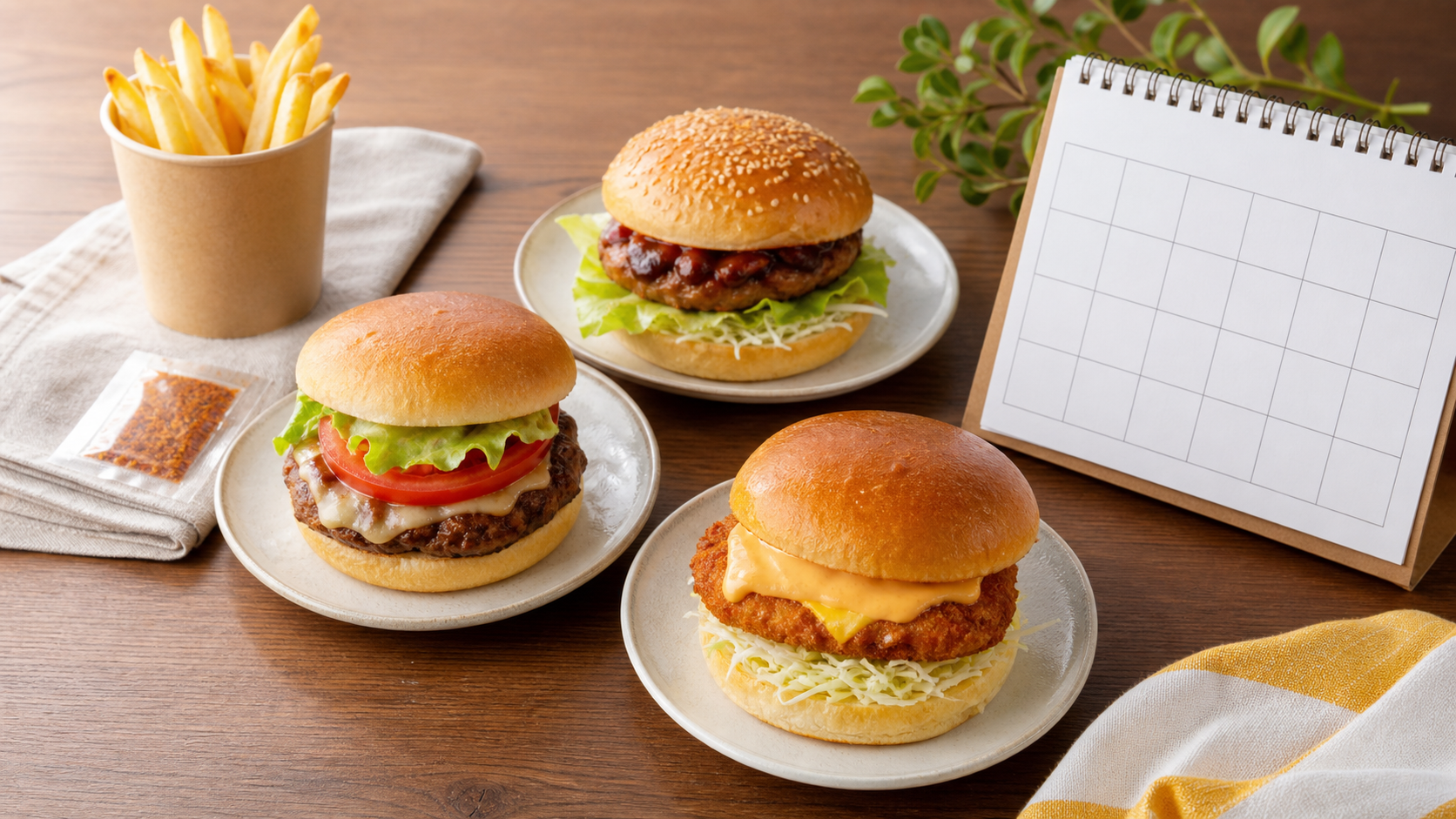 ご当地マックの期間限定メニューと販売期間のイメージ