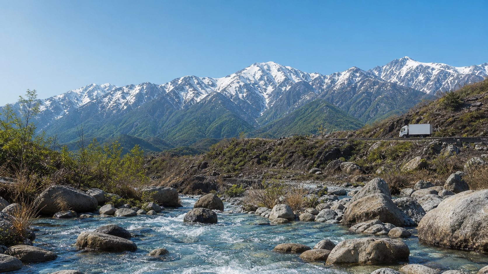 サントリー天然水CMの自然と水源をイメージした風景