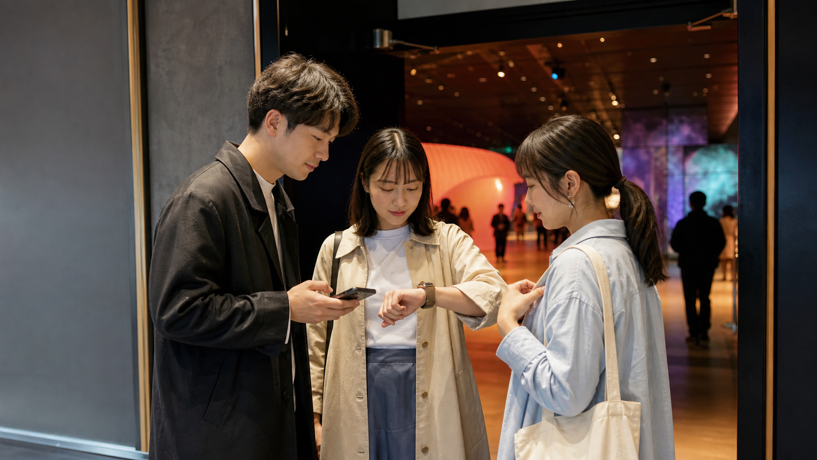 ピクサーの世界展は何分前に行くかを確認する来場者