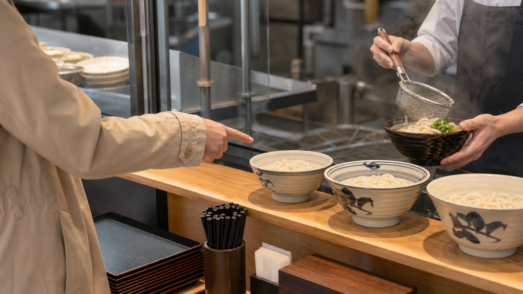 丸亀製麺の麺増量無料の頼み方イメージ