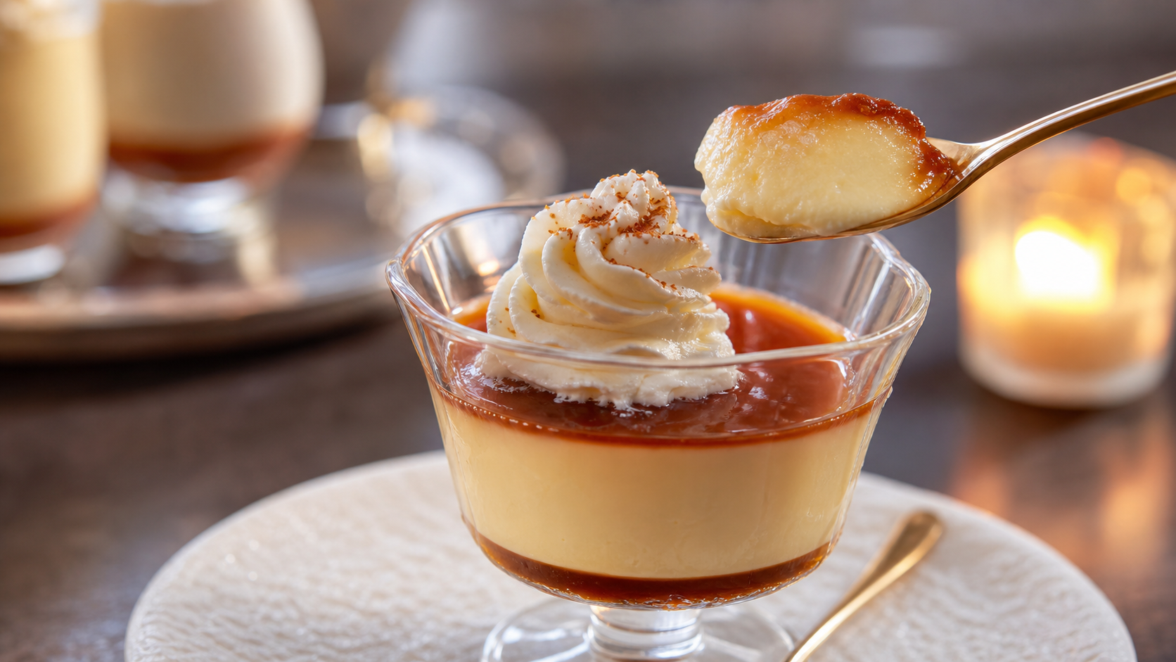 モロゾフ95thプリンの味わいを確認するイメージ