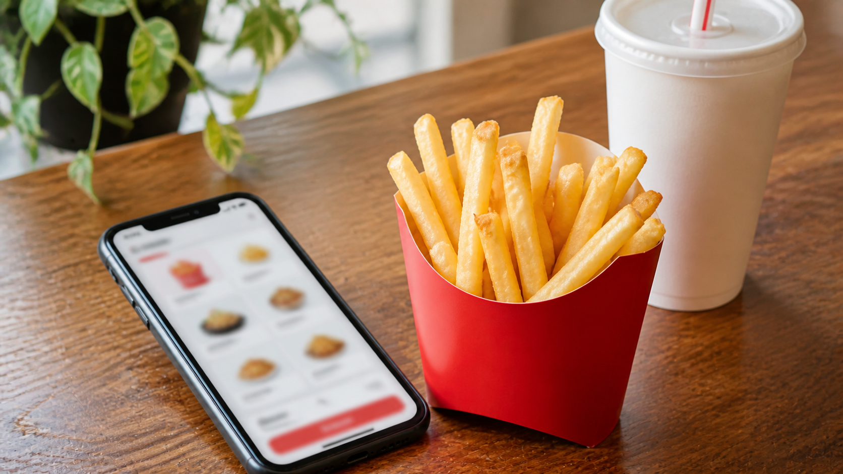 ポテト250円キャンペーンの注文条件をスマホで確認するイメージ