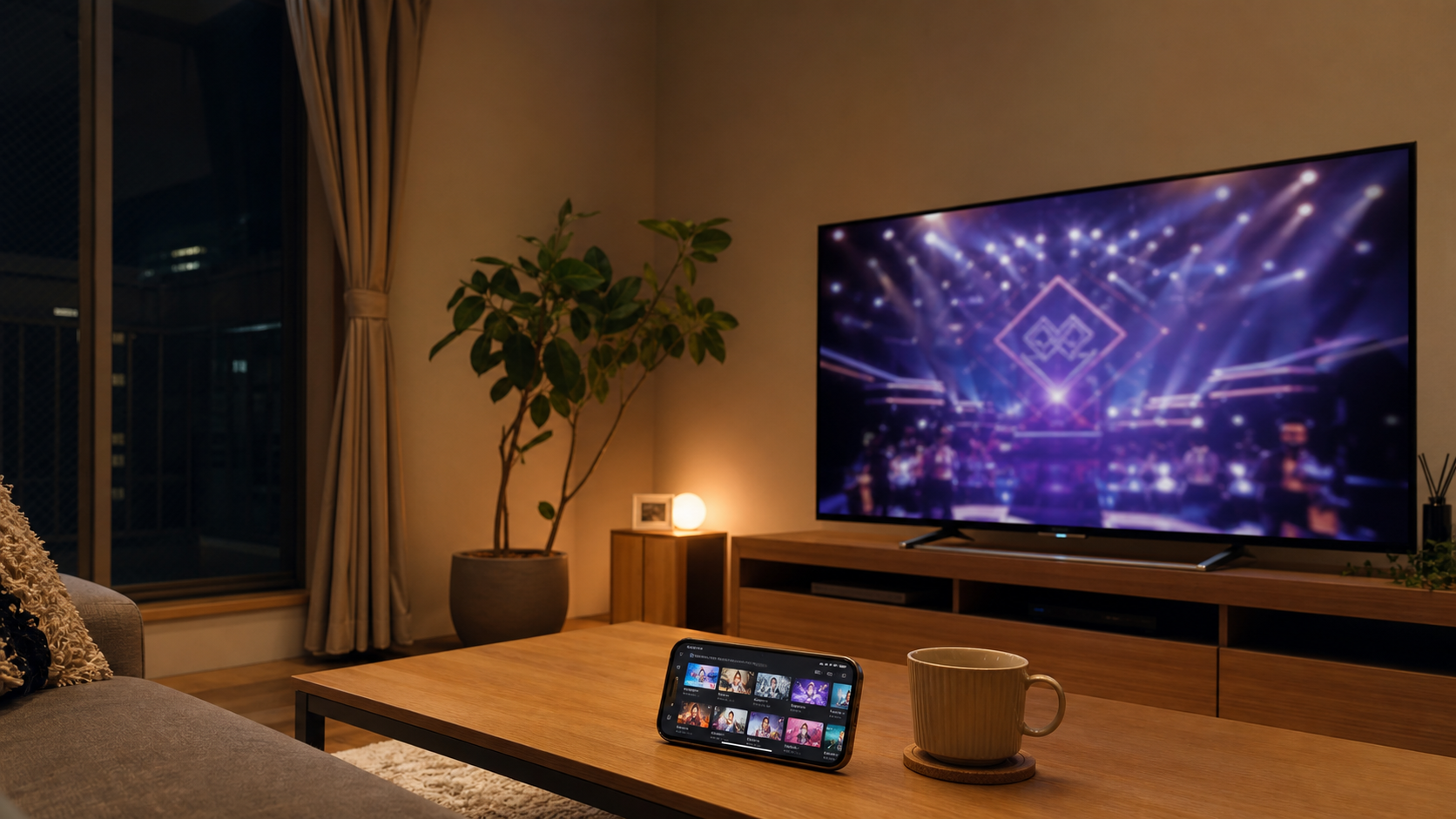 テレビミセスの見逃し配信をテレビとスマホで確認するイメージ