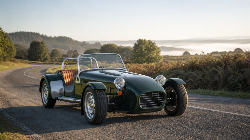 ケータハム スーパーセブンの車重を象徴する軽量スポーツカー