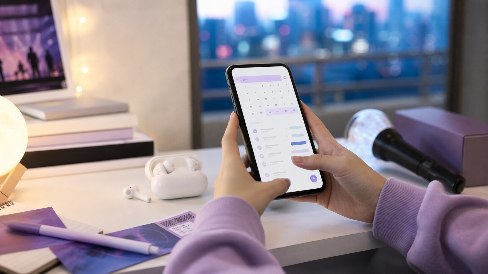 ジョンハン除隊後のスケジュールを確認するファンのスマホ画面