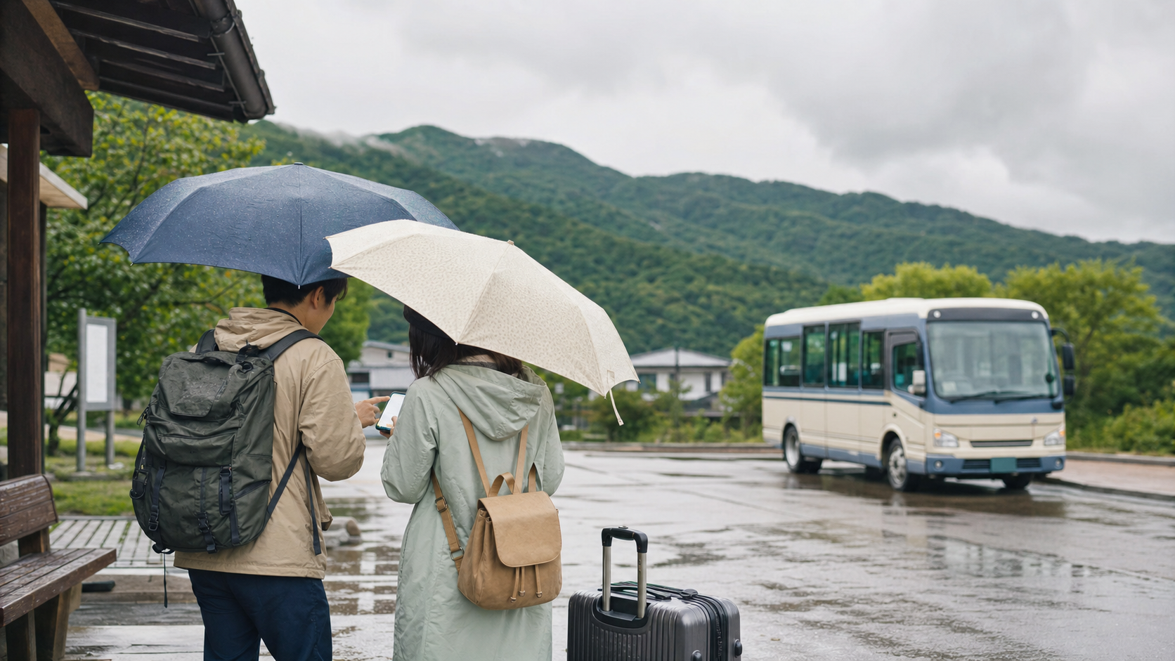 ふれふれ坊主のイベントへ向かう高原エリアのアクセス風景