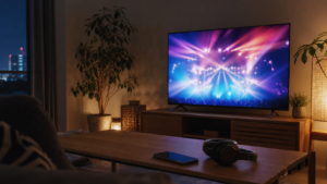世界に響くJ-POP2026の見逃し配信をテレビで楽しむイメージ