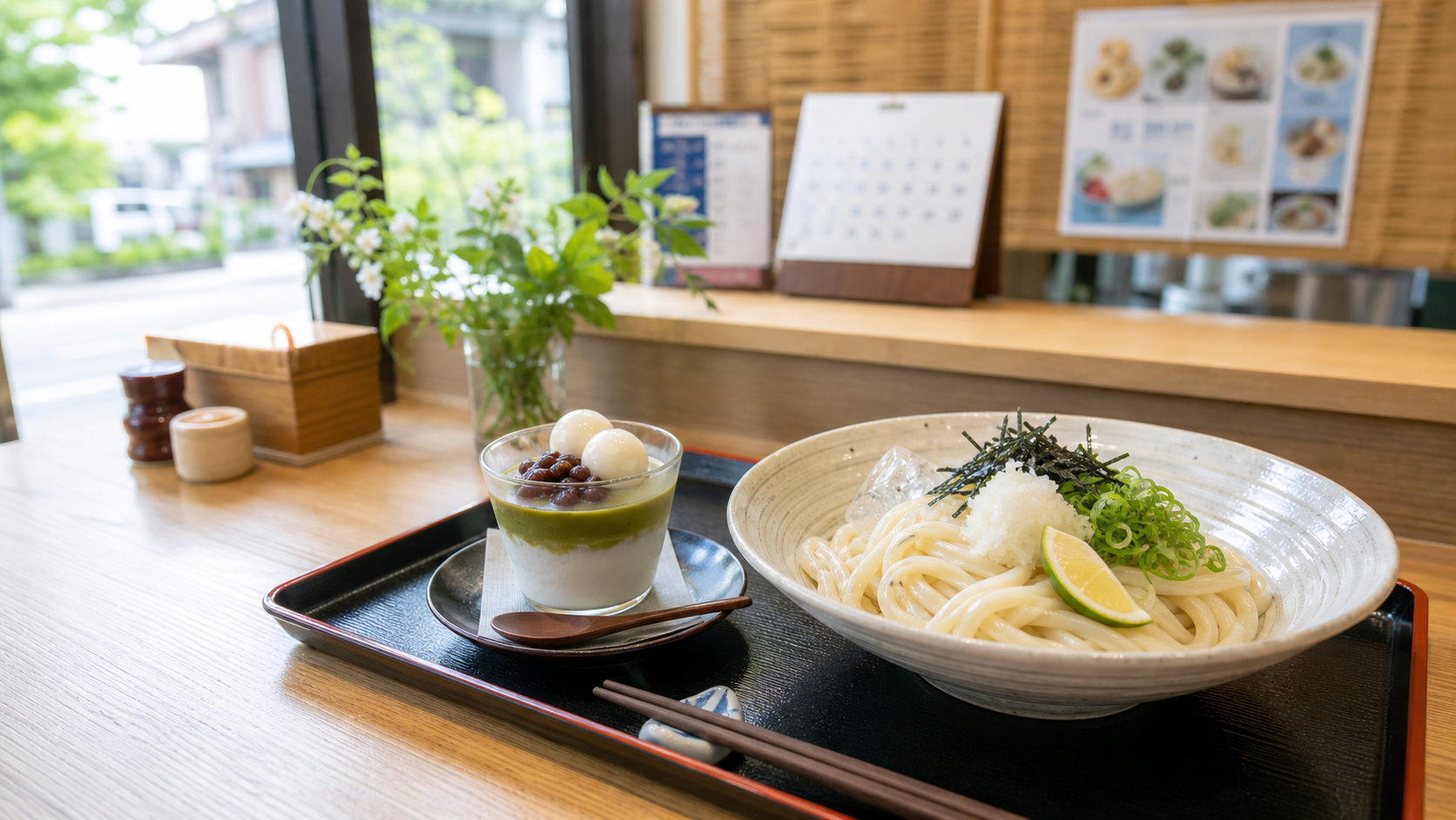 丸亀うどんプリンの販売開始日を確認するイメージ