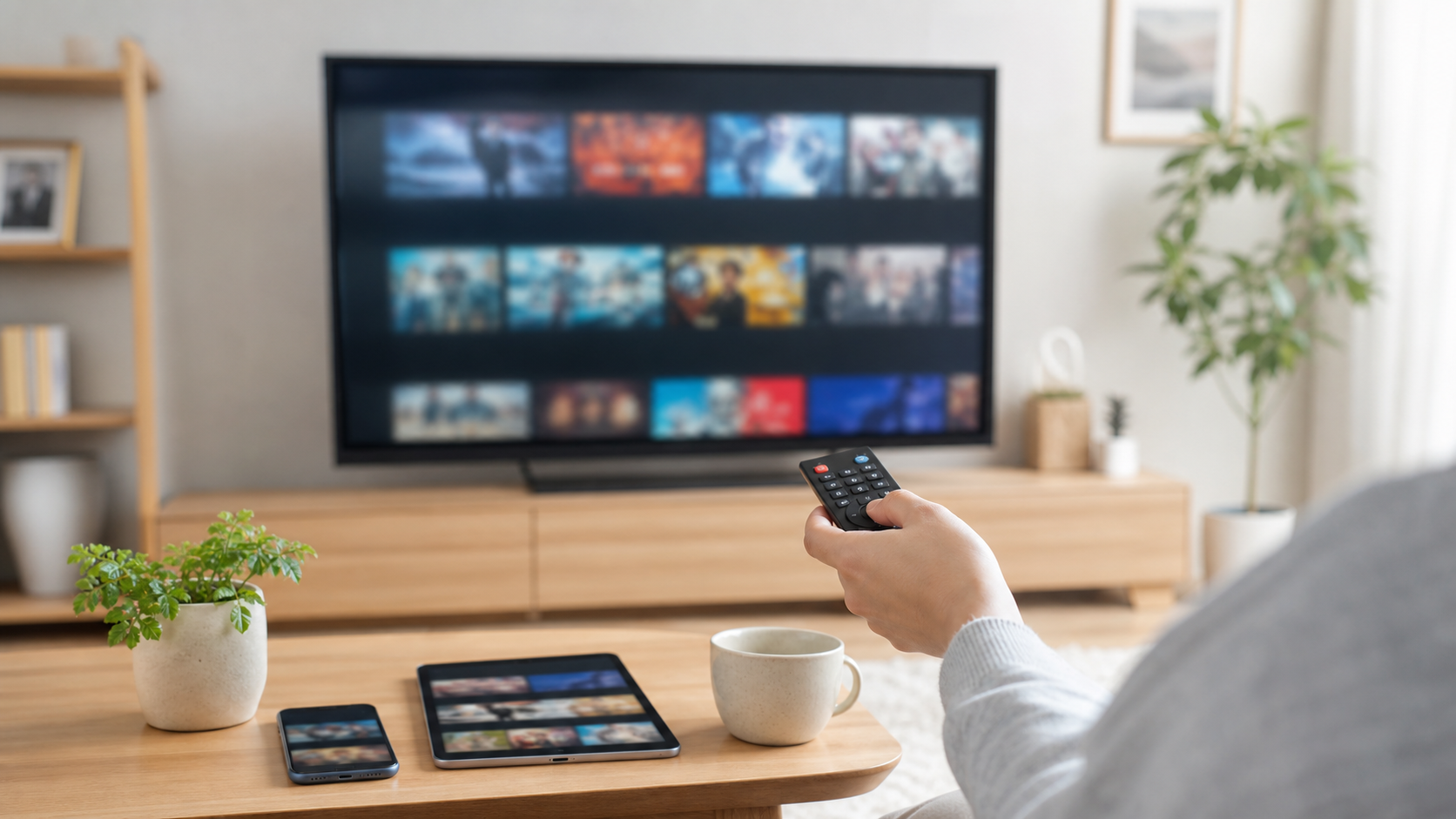 NHK ONEの見方をテレビとスマホで確認するイメージ