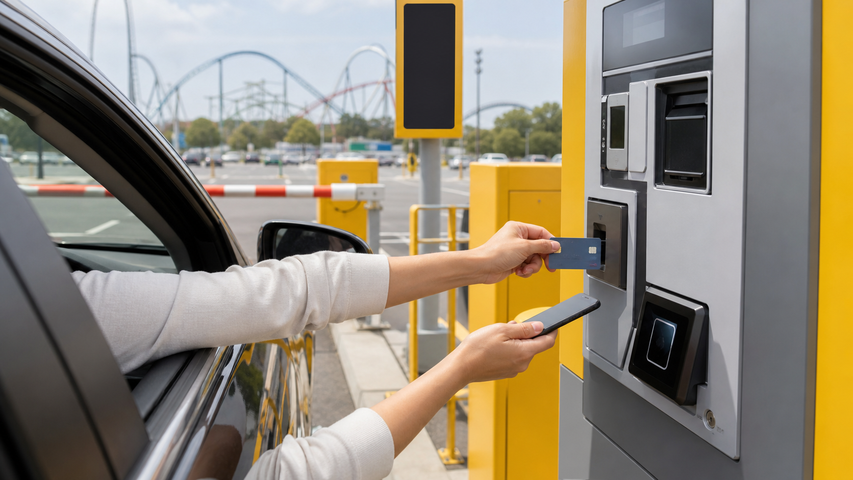 ディズニー駐車場料金の支払い方法を確認する料金所のイメージ