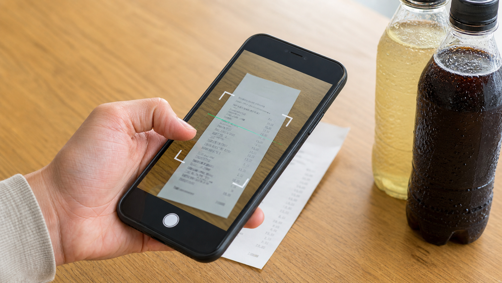 Coke ONアプリでレシートを読み取るイメージ