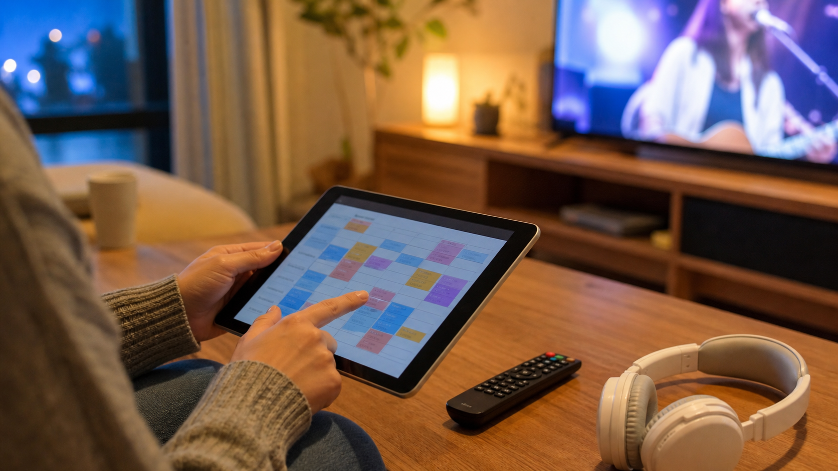 THE MUSIC DAY 2026の公式情報をタブレットで確認するイメージ