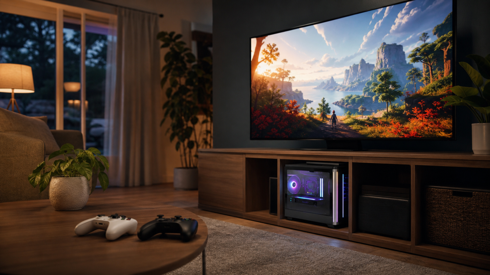 Steam Machineをリビングのテレビで遊ぶイメージ