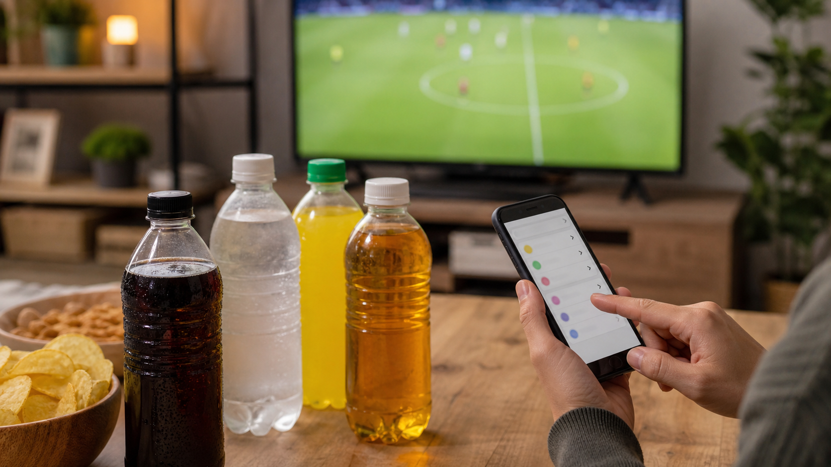 観戦前にドリンクとキャンペーンを確認するイメージ