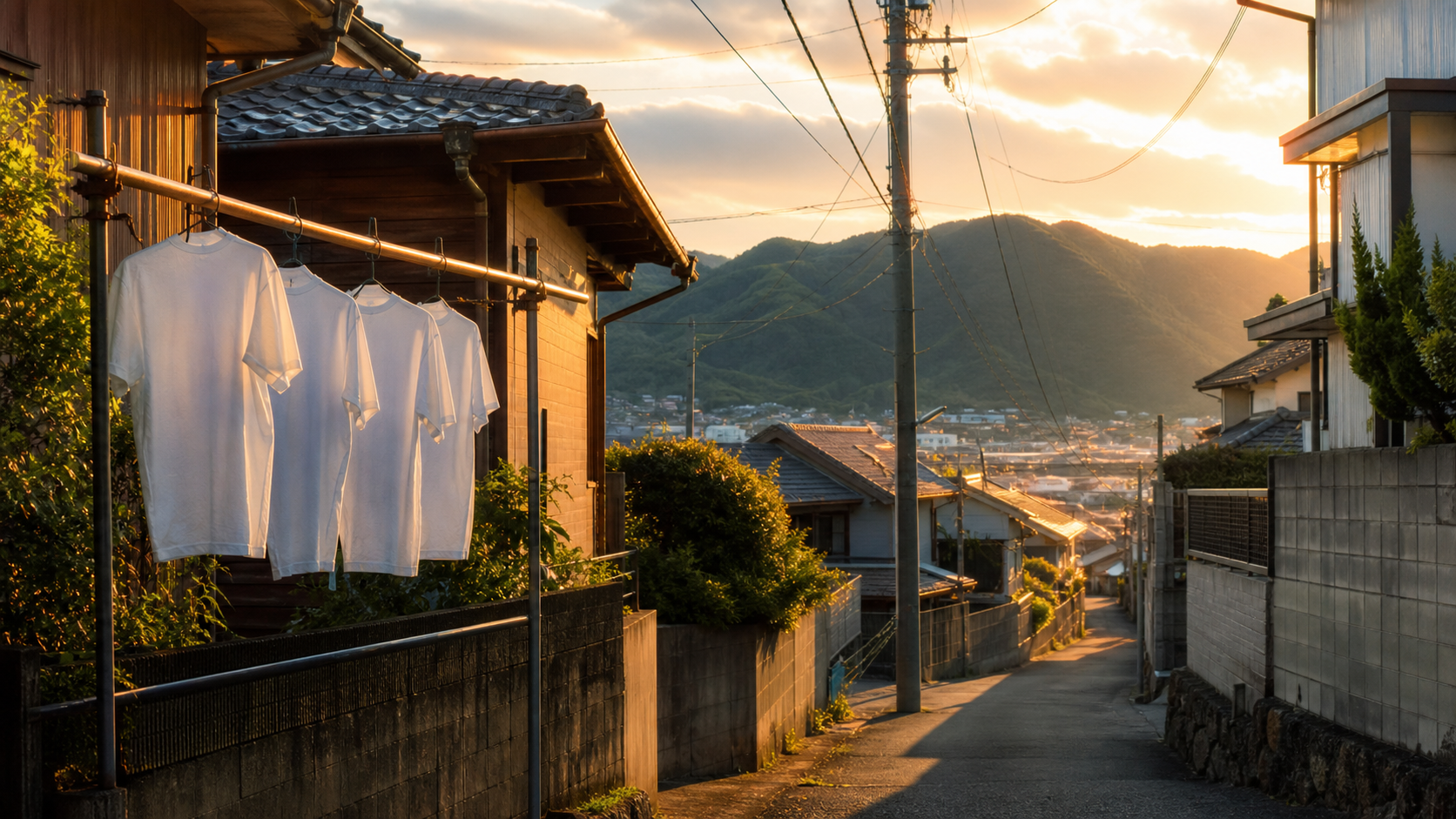 Tシャツが乾くまでのロケ地をイメージした街並み