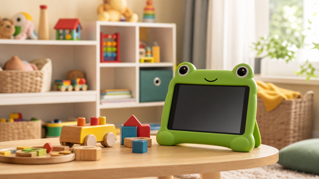 トイ・ストーリー5のリリーパッド声優をイメージした玩具部屋とタブレット