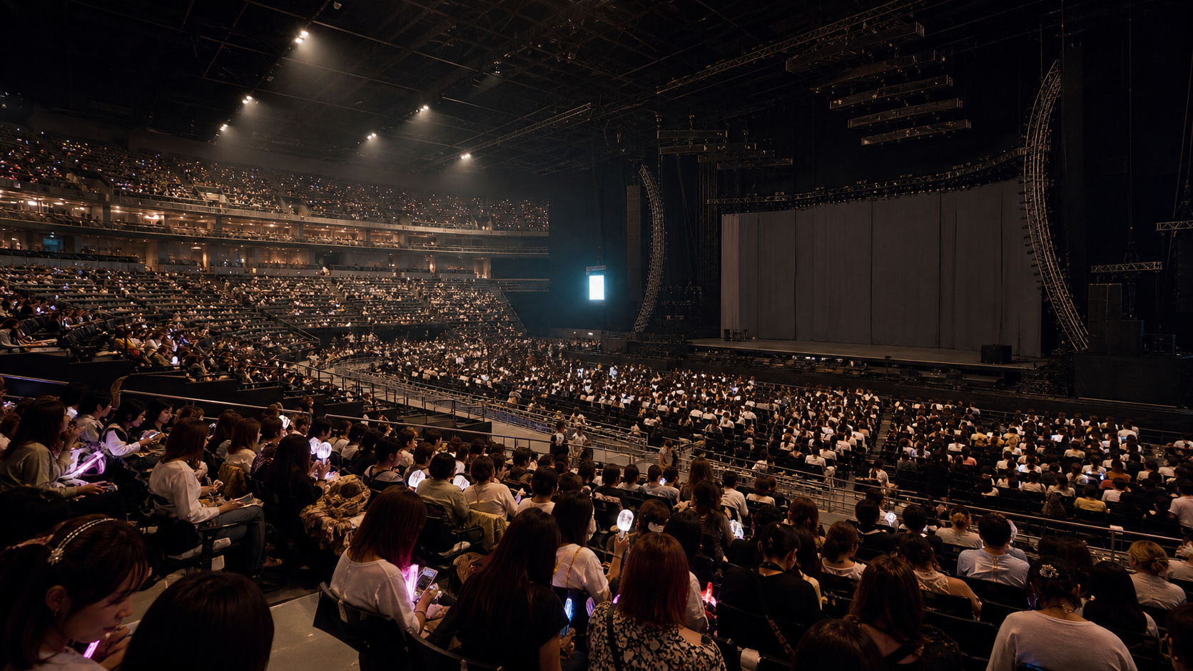 乃木坂46の機材席の見え方を確認するコンサート会場イメージ