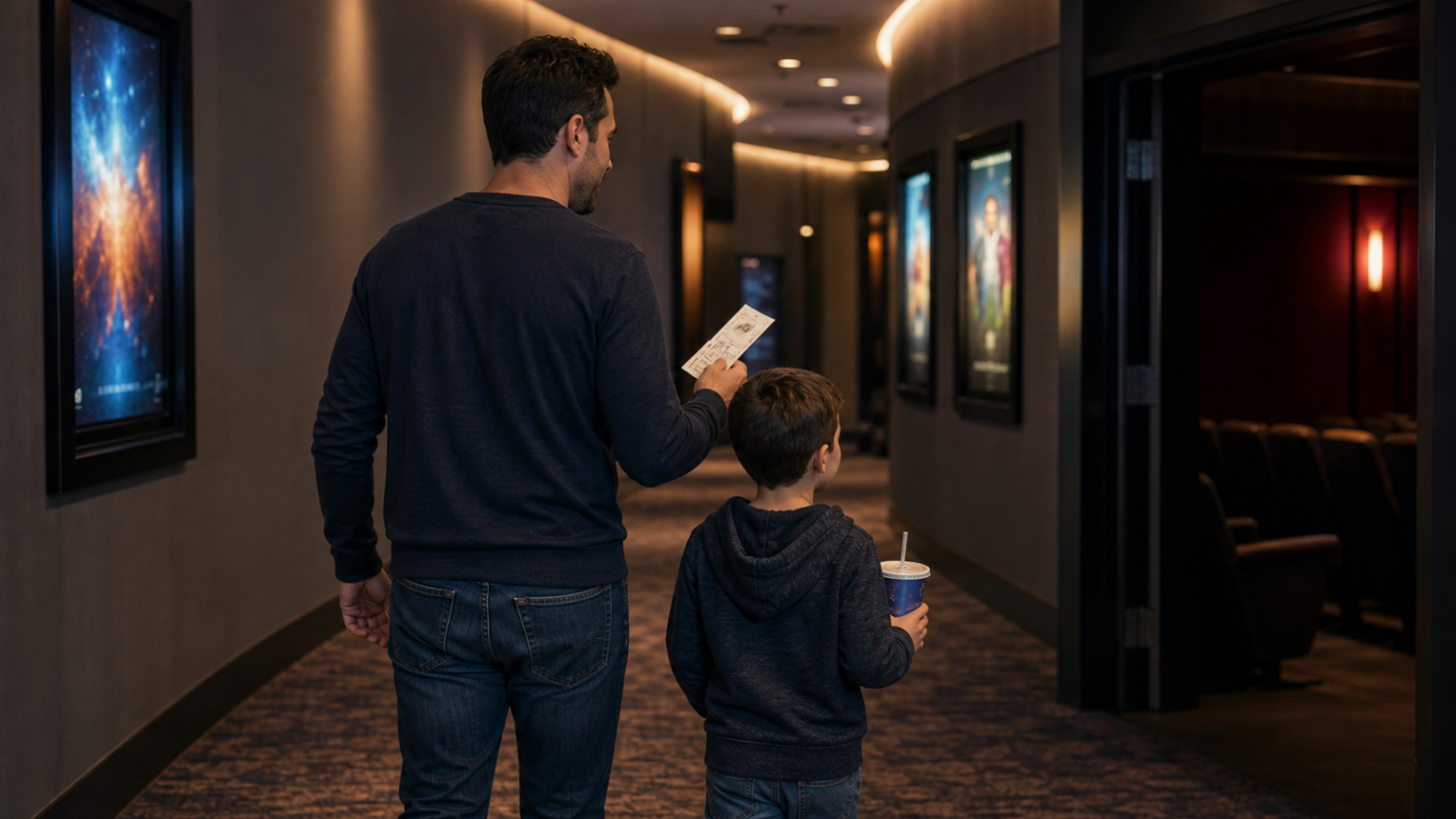 ちいかわ映画が怖い時に座席と上映時間を確認する親子