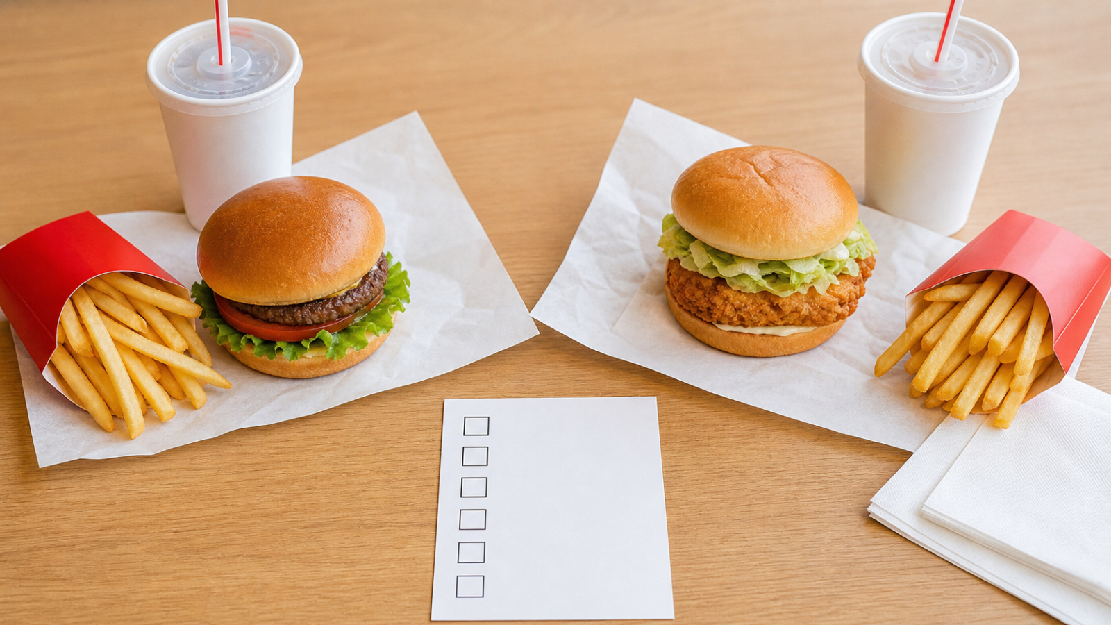 マックのLサイズアップ無料の対象商品を選ぶイメージ