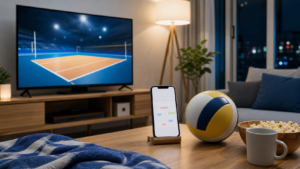 女子バレーの日程とテレビ放送を確認するイメージ