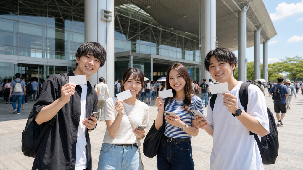 ワンフェス2026夏の当日券を確認する来場者