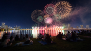 淀川花火大会2026の夜景と花火を川沿いから見るイメージ