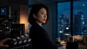 藤本ルナのVIVANT出演をイメージしたサスペンスドラマ撮影風景