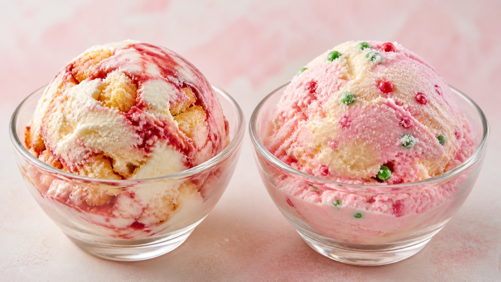 ミルキーショートケーキとポッピングミルキーをイメージした2種類のアイス