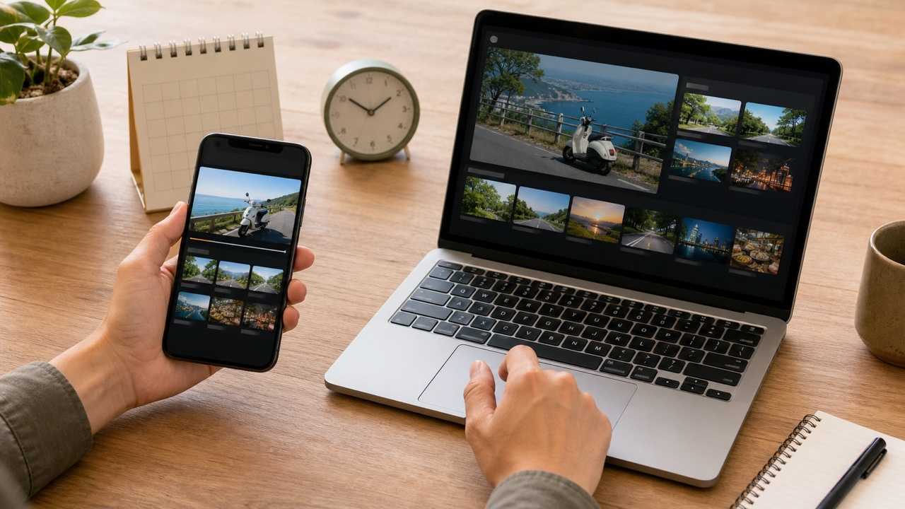 無料見逃し配信と過去回配信をスマホとパソコンで比較する様子