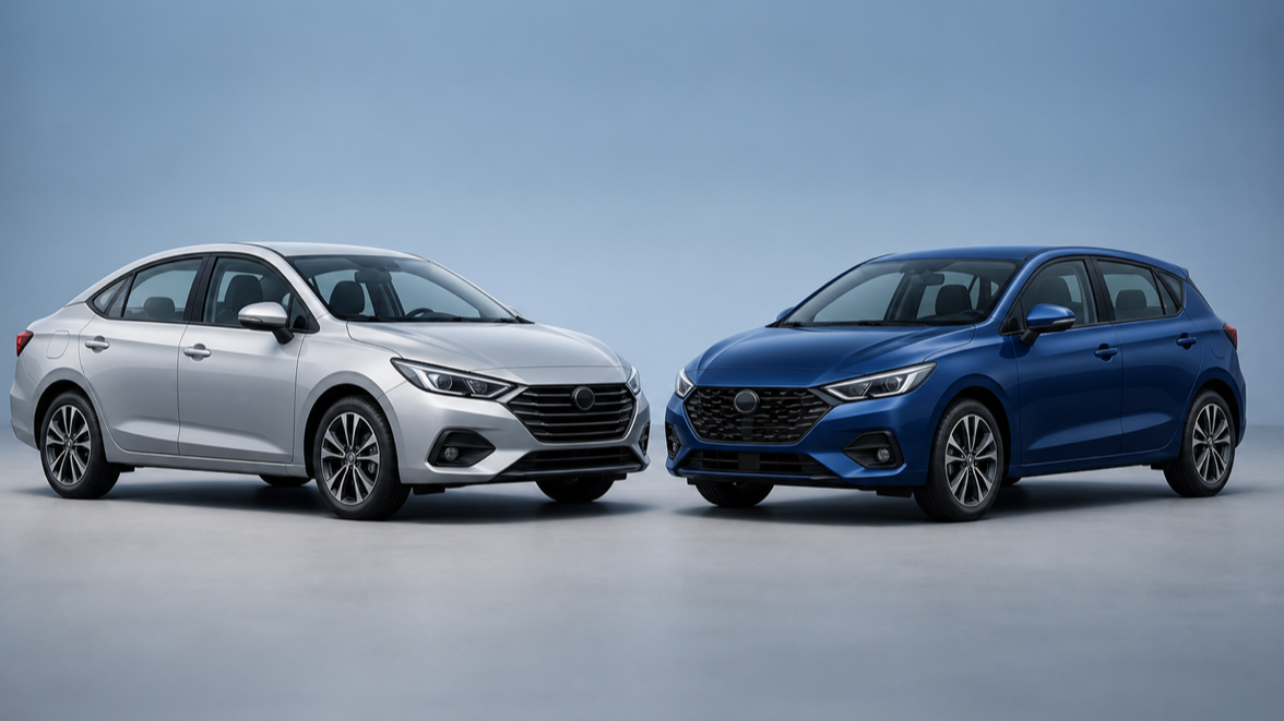 ホンダ シティ新型のセダンとハッチバックを比較するイメージ