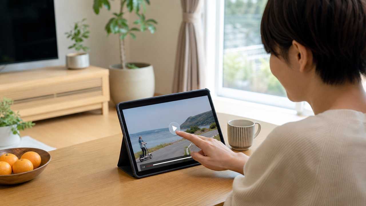 出川哲朗の充電させてもらえませんかの最新回をタブレットで見る様子