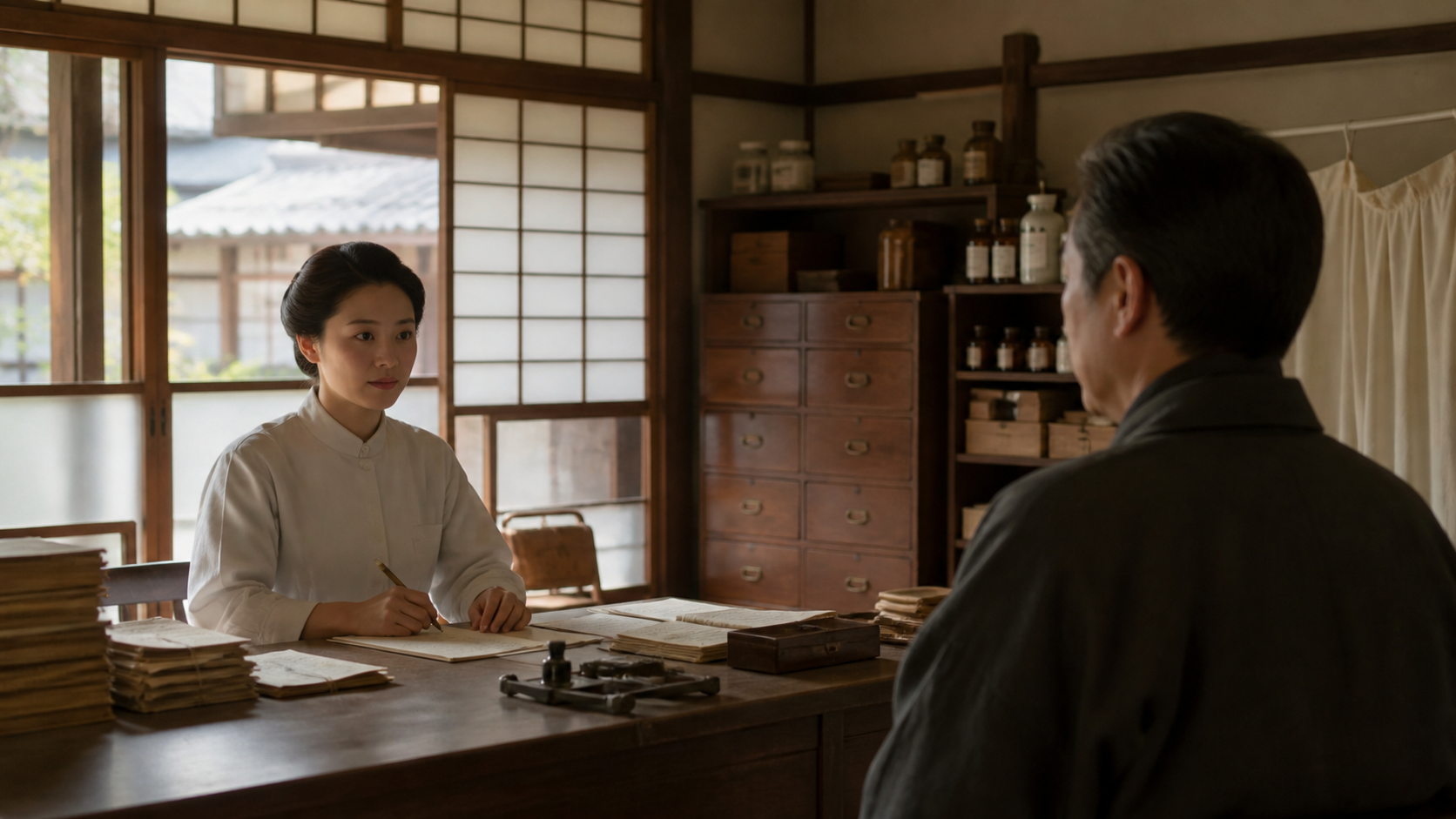 太田光の朝ドラでの役どころを整理する診療所の場面