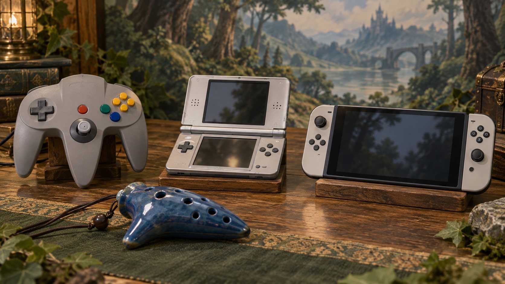 時のオカリナの64版・3DS版・Switch2版を比べるイメージ