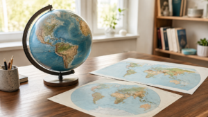 イコールアース図法と日本中心の世界地図を考えるイメージ