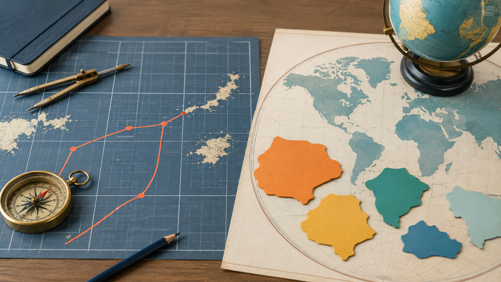 メルカトル図法とイコールアース図法を用途で選ぶイメージ