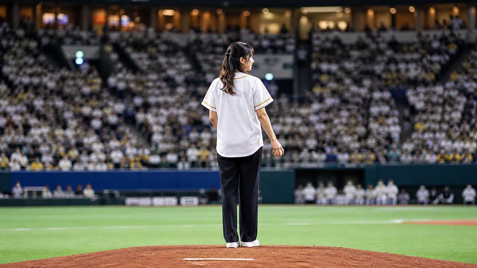 内田真礼の始球式の勝率をイメージした球場のマウンド