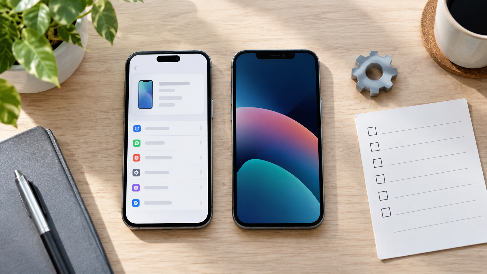 iPhoneのモデルを設定画面で確認するイメージ