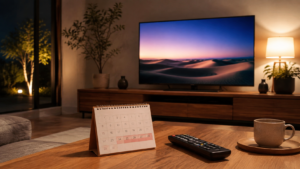 VIVANTの放送休止をイメージしたテレビとカレンダー