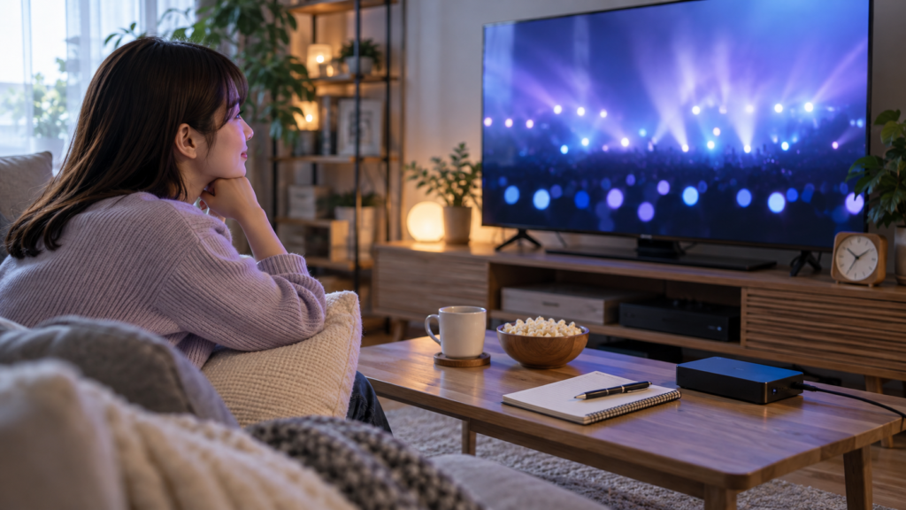 時計と録画機器で視聴時間を考えるイメージ