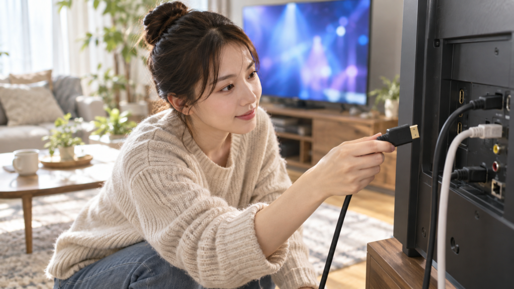 テレビの接続ケーブルを確認する準備イメージ