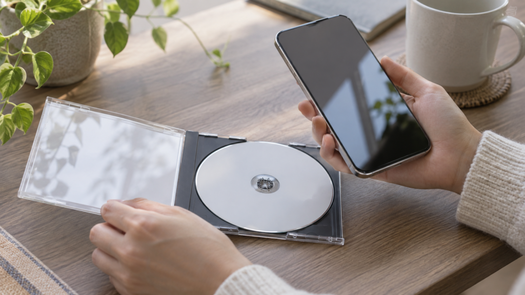 CDの音楽をスマホへ取り込む準備のイメージ